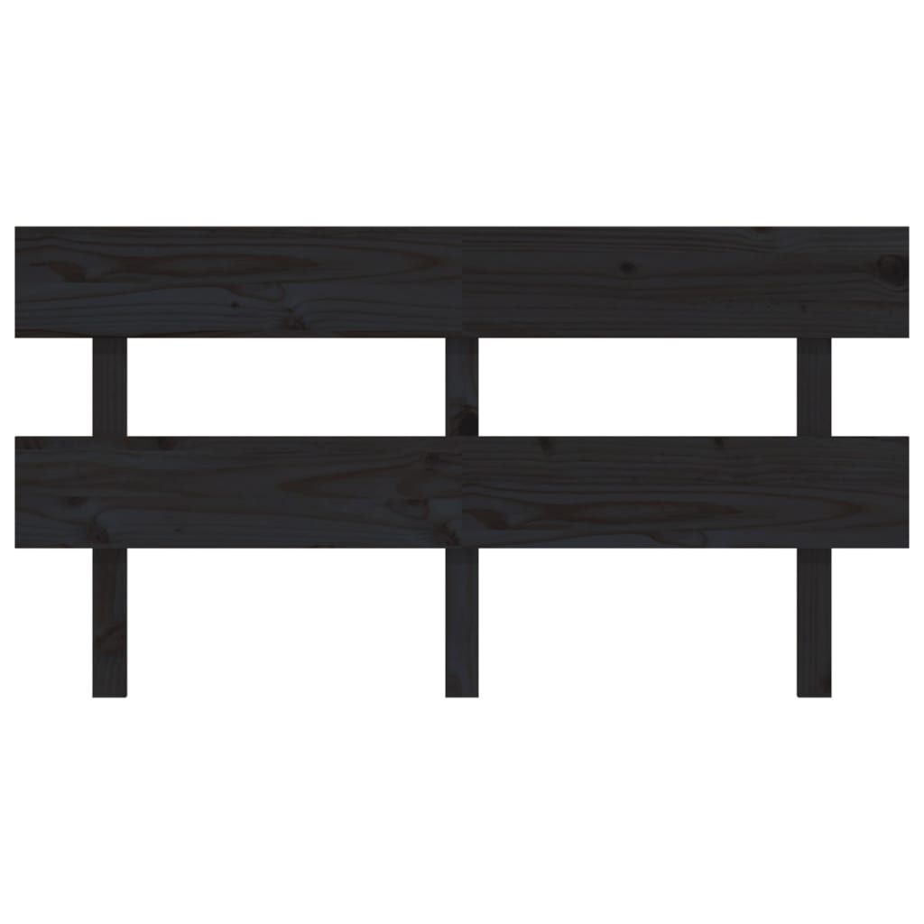 Bed Headboard Black 154 cm Solid Wood Pine