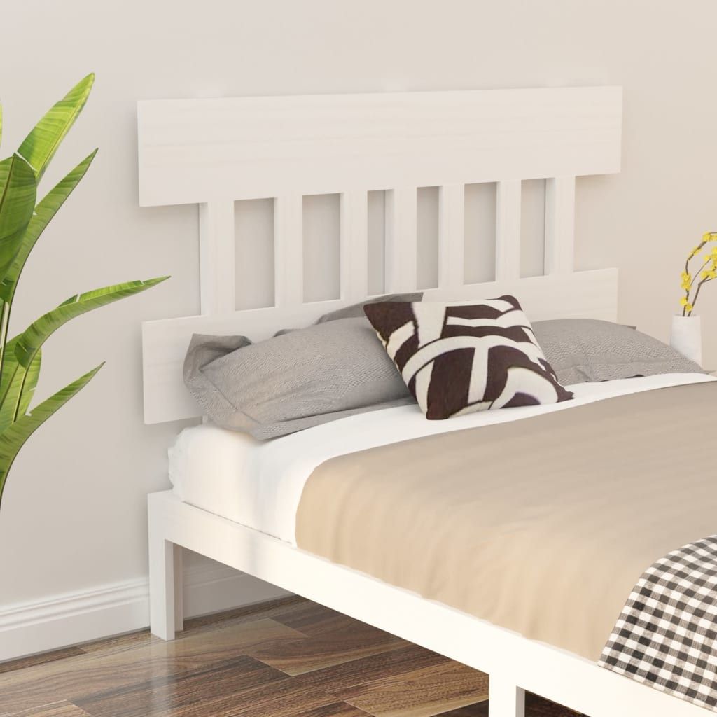 Bed Headboard White 138.5 cm Solid Wood Pine