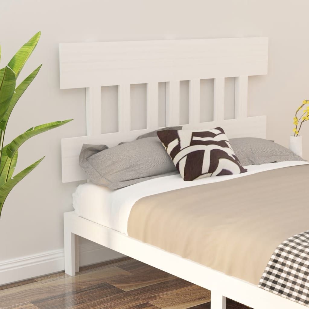 Bed Headboard White 153.5 cm Solid Wood Pine