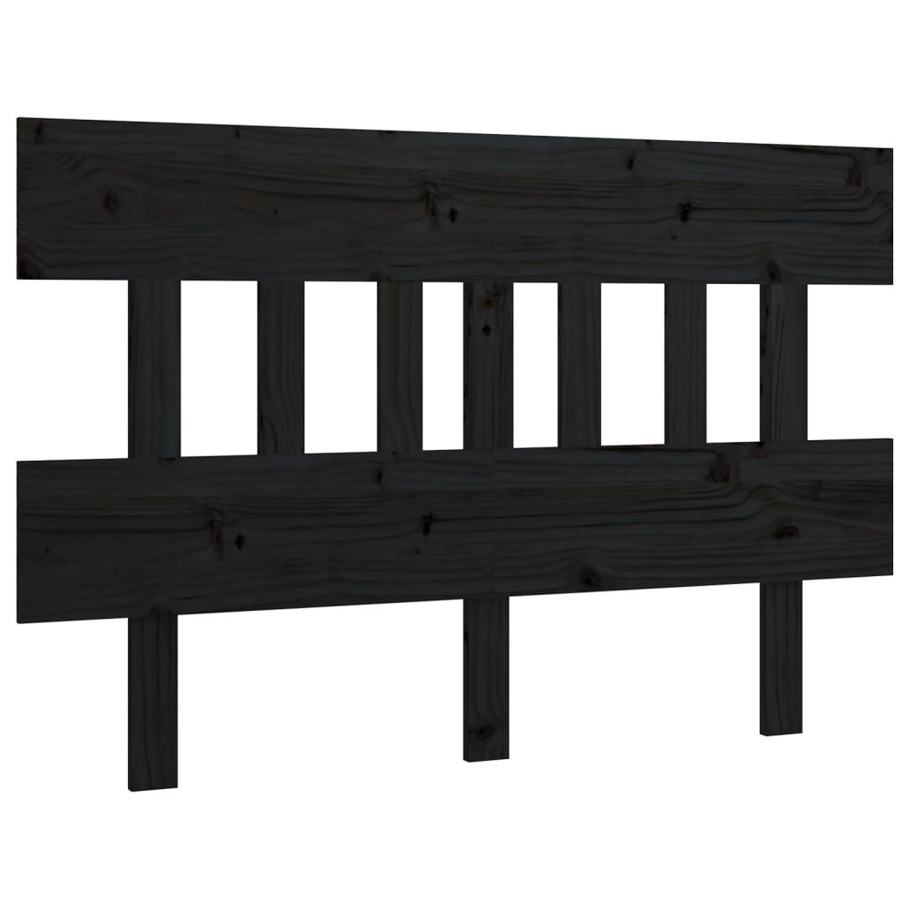 Bed Headboard Black 153.5 cm Solid Wood Pine