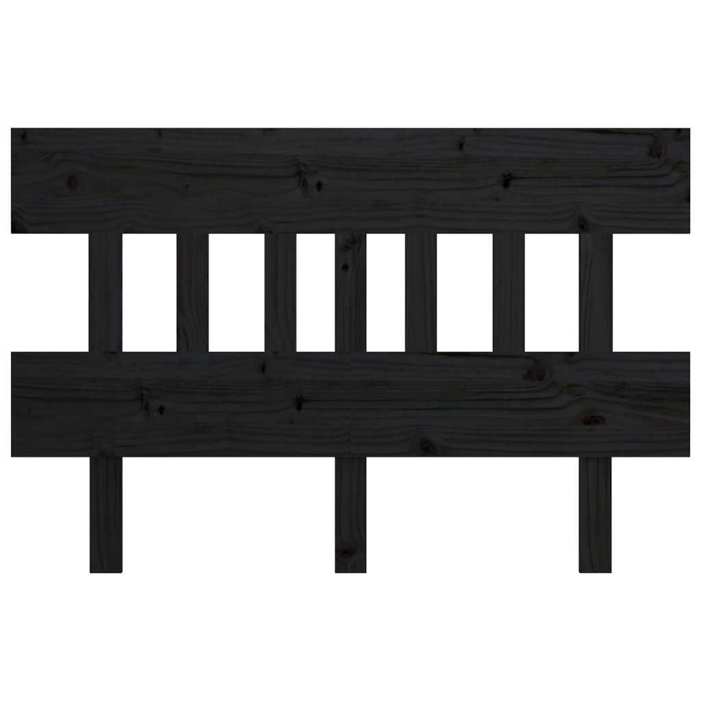 Bed Headboard Black 153.5 cm Solid Wood Pine