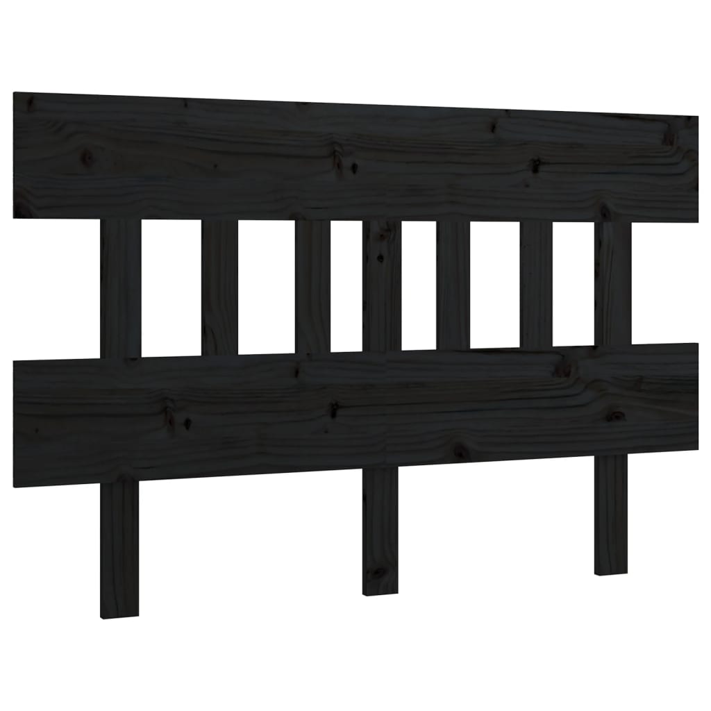 Bed Headboard Black 183.5 cm Solid Wood Pine