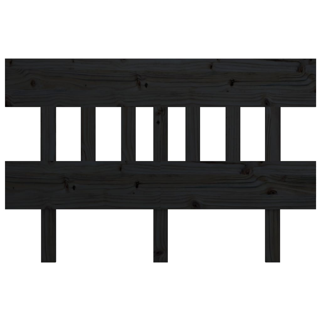 Bed Headboard Black 183.5 cm Solid Wood Pine