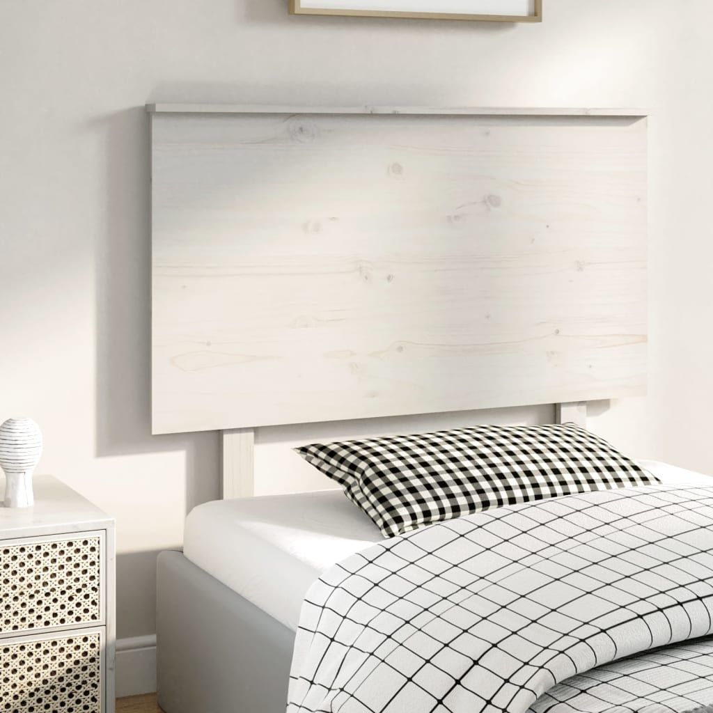 Bed Headboard White 94 cm Solid Wood Pine