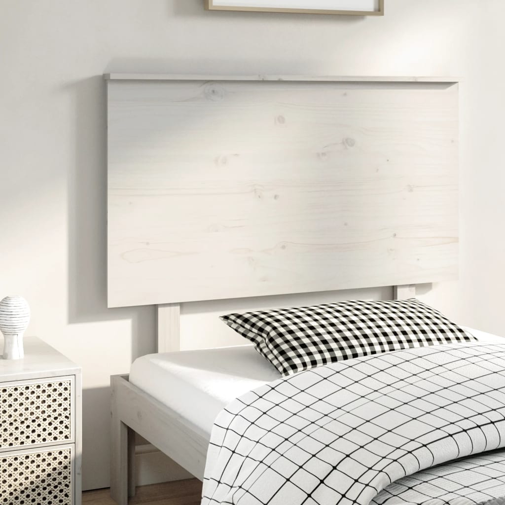 Bed Headboard White 94 cm Solid Wood Pine