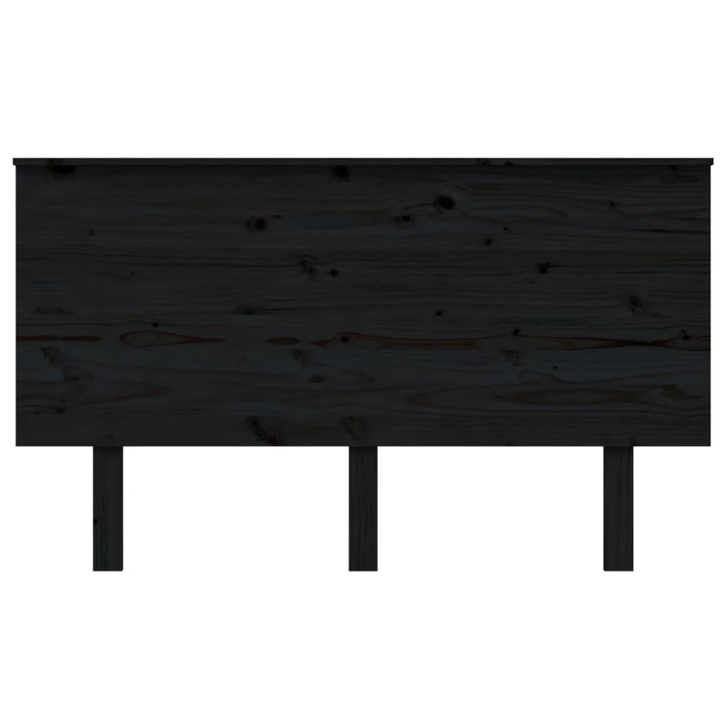 Bed Headboard Black 139 cm Solid Wood Pine