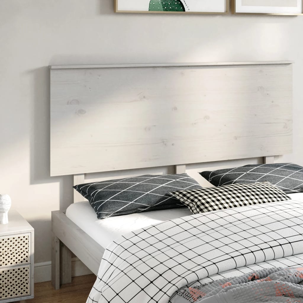 Bed Headboard White 154 cm Solid Wood Pine