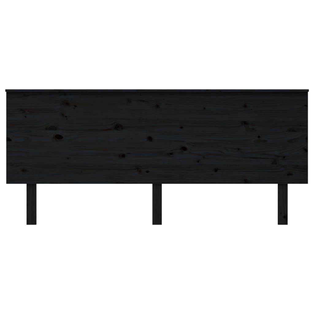 Bed Headboard Black 184 cm Solid Wood Pine