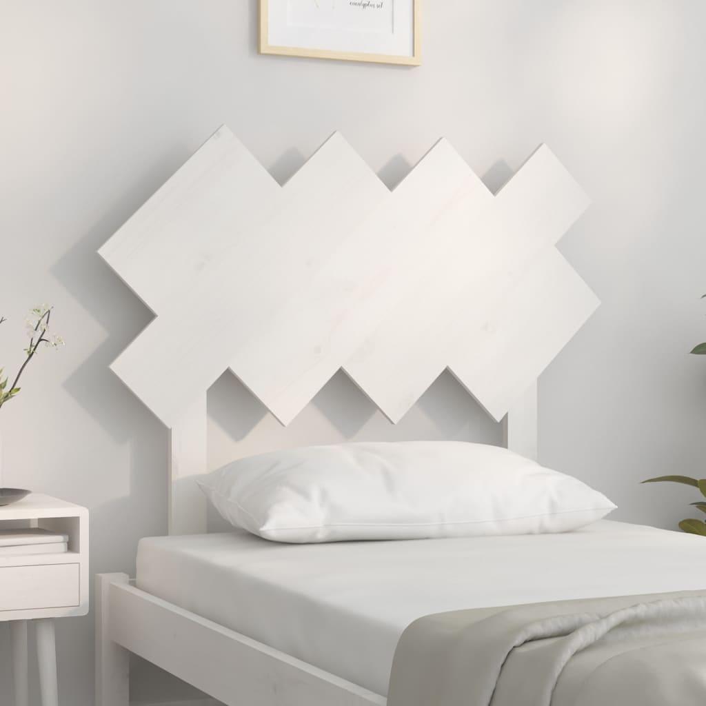 Bed Headboard White 92 cm Single Solid Wood Pine