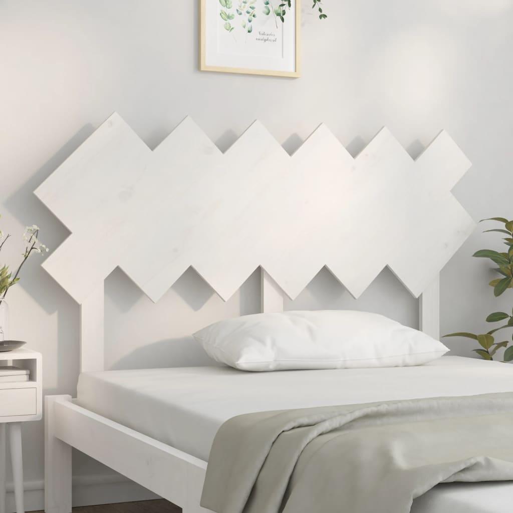 Bed Headboard White 132 cm Solid Wood Pine