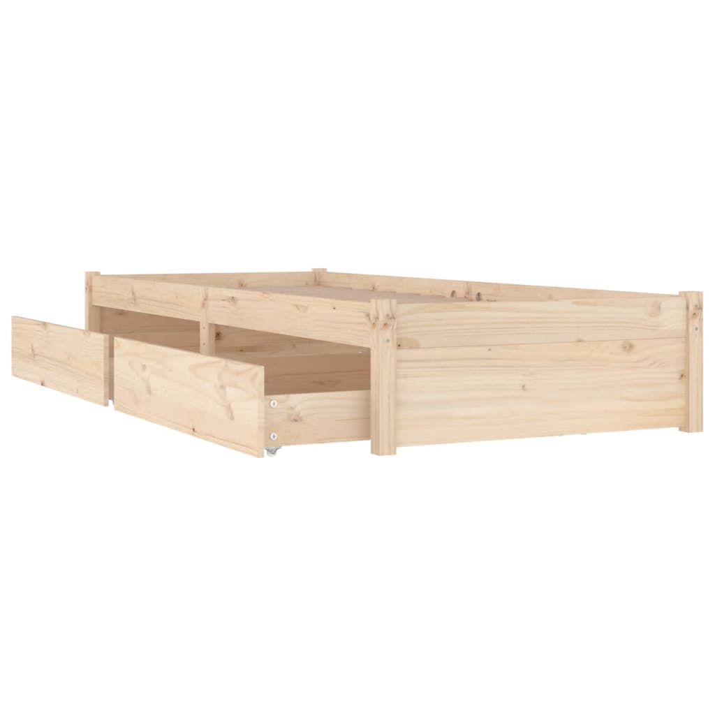 Bed Frame without Mattress with Drawers 90x190 cm