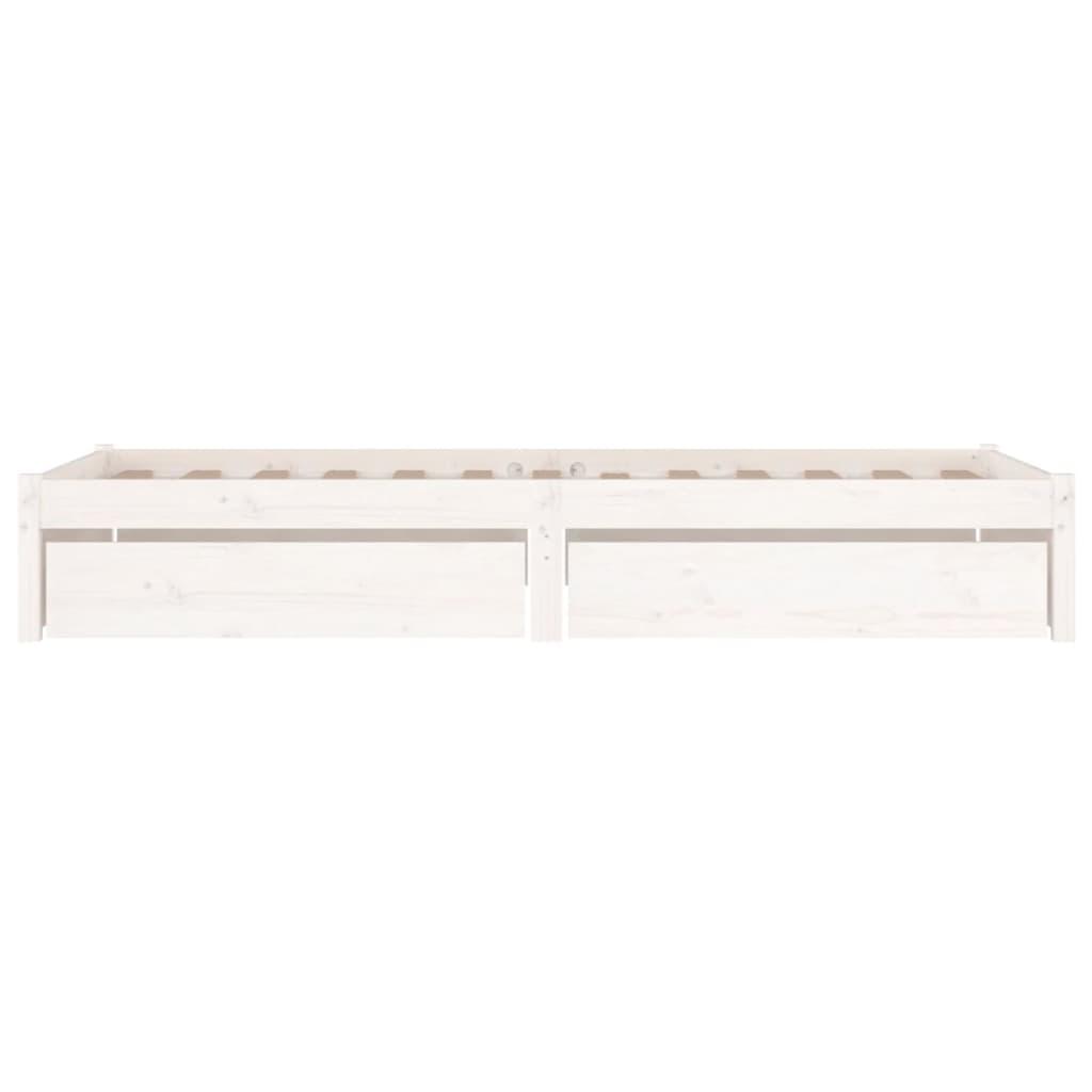 Bed Frame without Mattress with Drawers White 90x190 cm