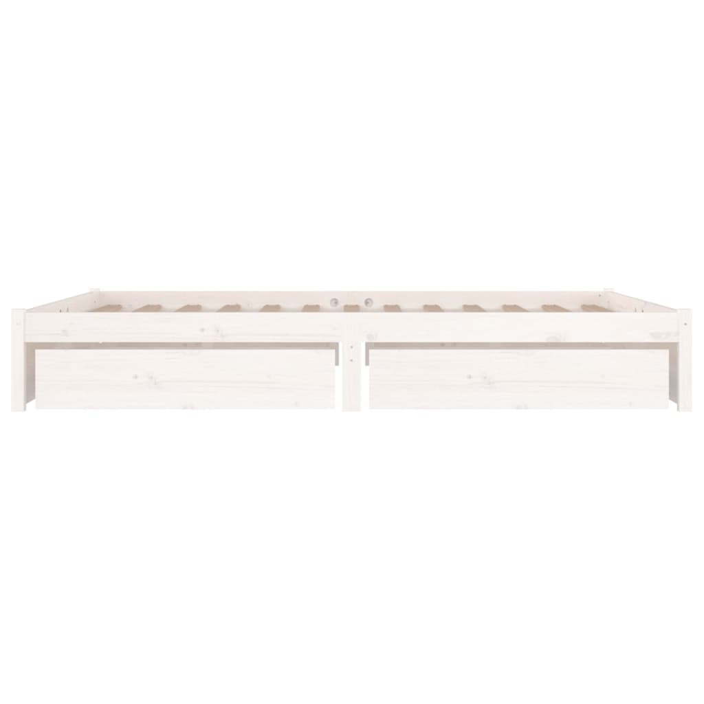 Bed Frame without Mattress with Drawers White 150x200 cm