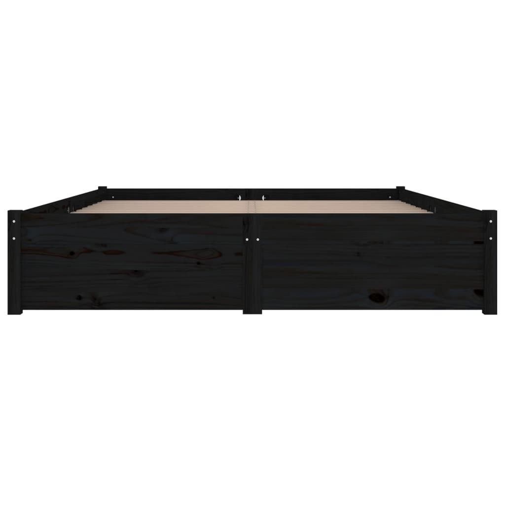 Bed Frame without Mattress with Drawers Black 150x200 cm