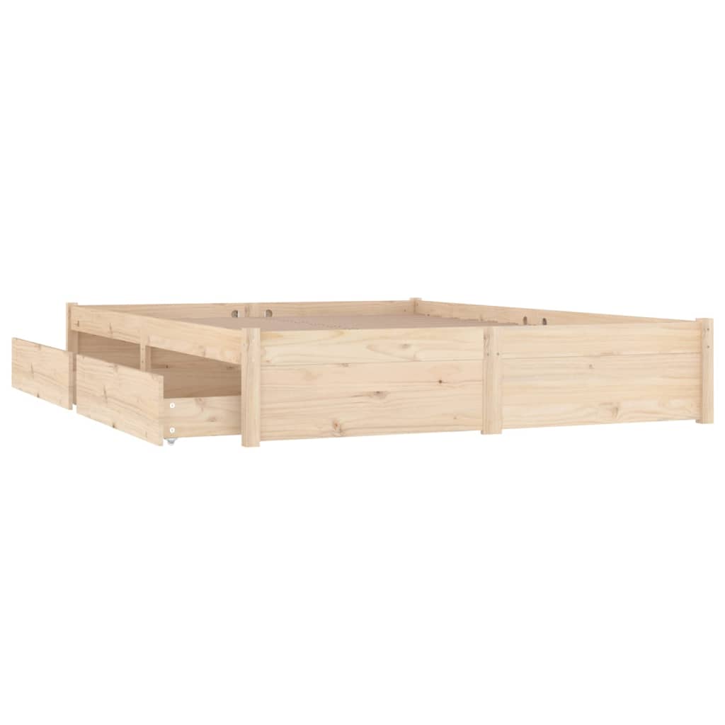 Bed Frame without Mattress with Drawers 183x203 cm King