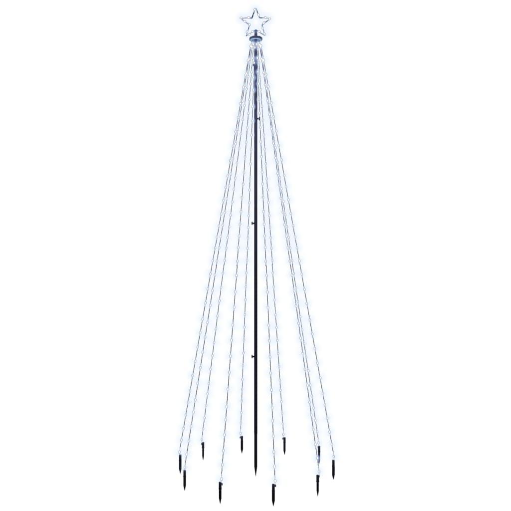 Christmas Tree with Spike Cold White 310 LEDs 300 cm