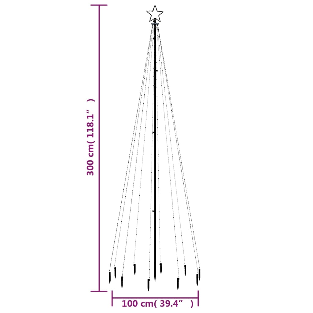 Christmas Tree with Spike Blue 310 LEDs 300 cm