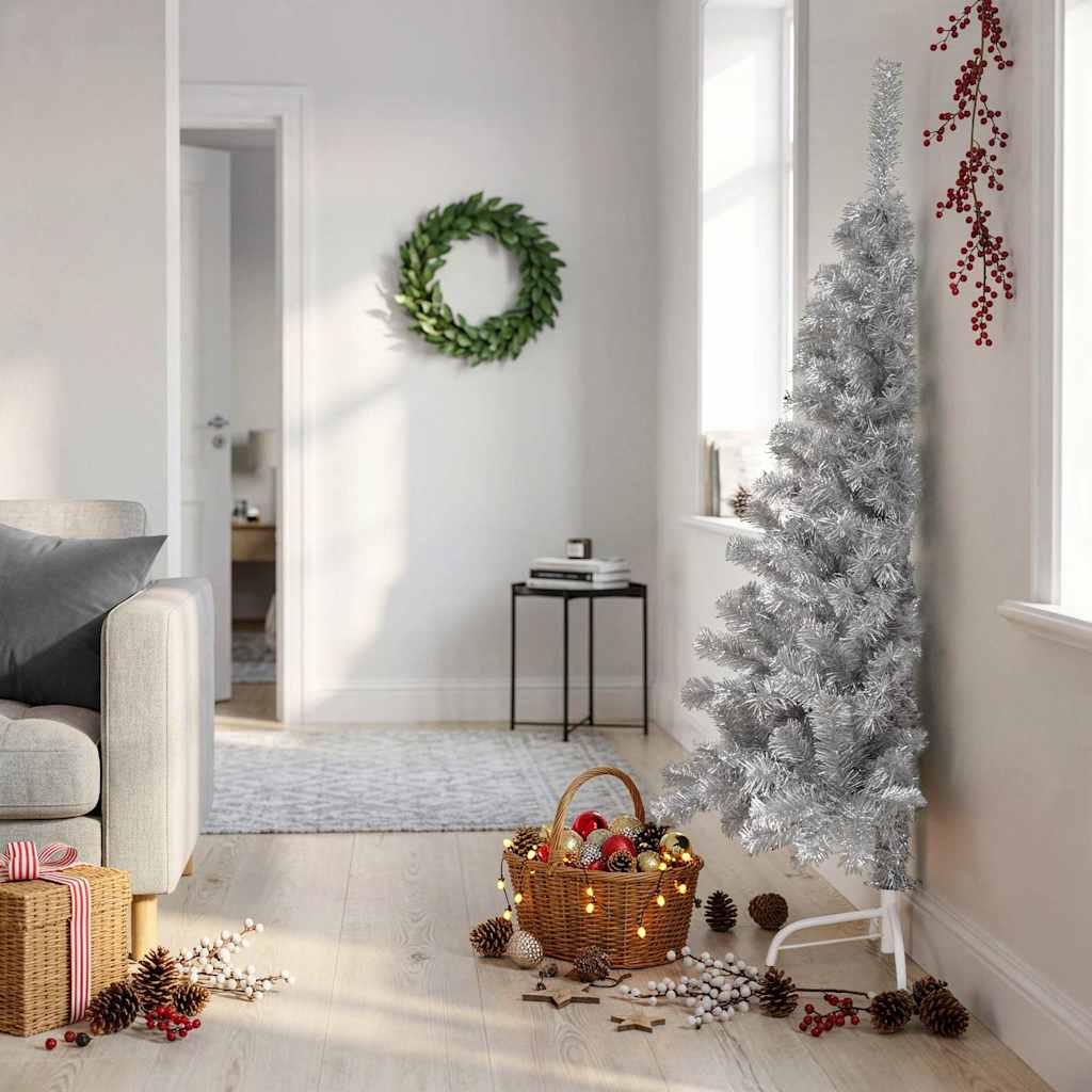 Artificial Half Christmas Tree with Stand Pink 150 cm PVC