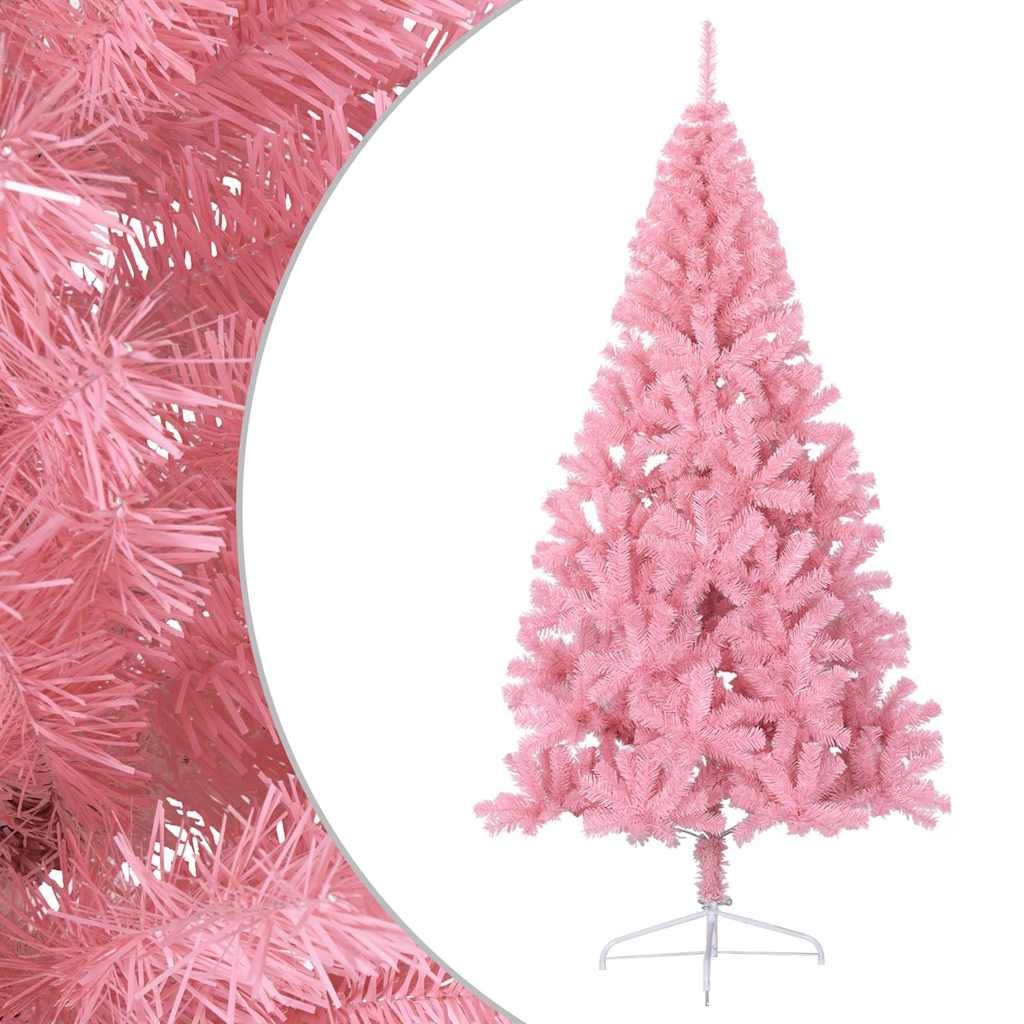 Artificial Half Christmas Tree with Stand Pink 180 cm PVC