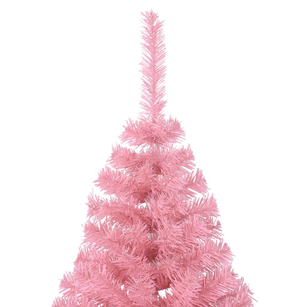 Artificial Half Christmas Tree with Stand Pink 180 cm PVC