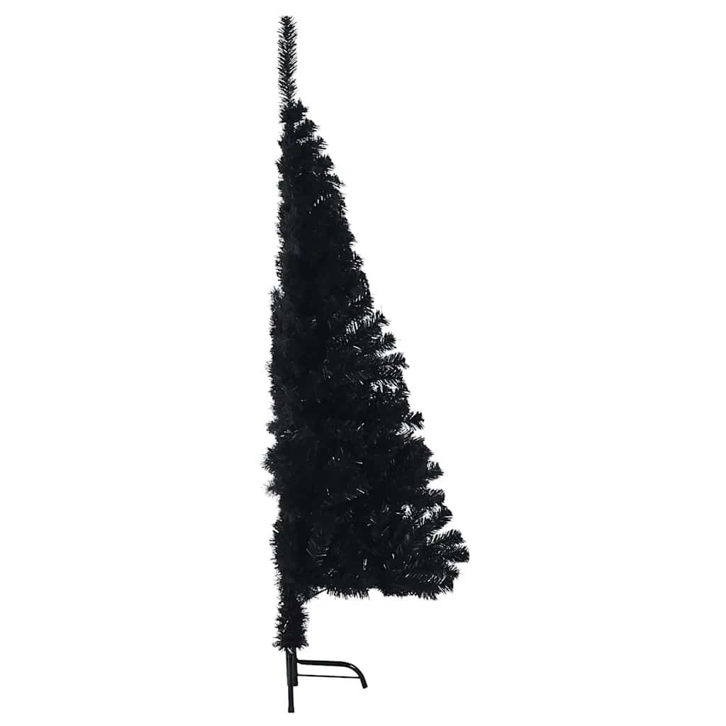 Artificial Half Christmas Tree with Stand Black 150 cm PVC