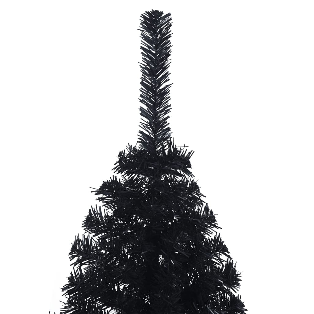 Artificial Half Christmas Tree with Stand Black 150 cm PVC