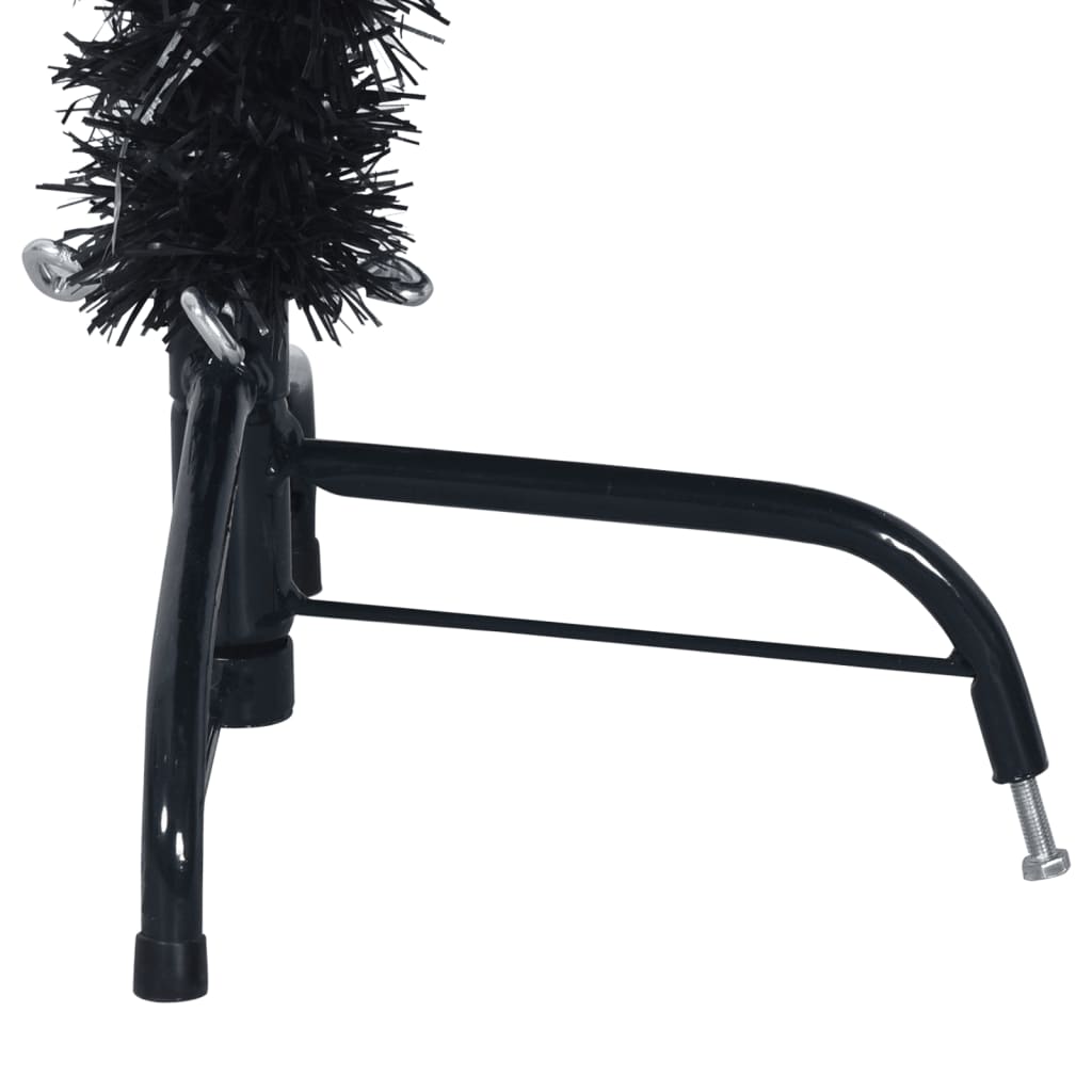 Artificial Half Christmas Tree with Stand Black 150 cm PVC