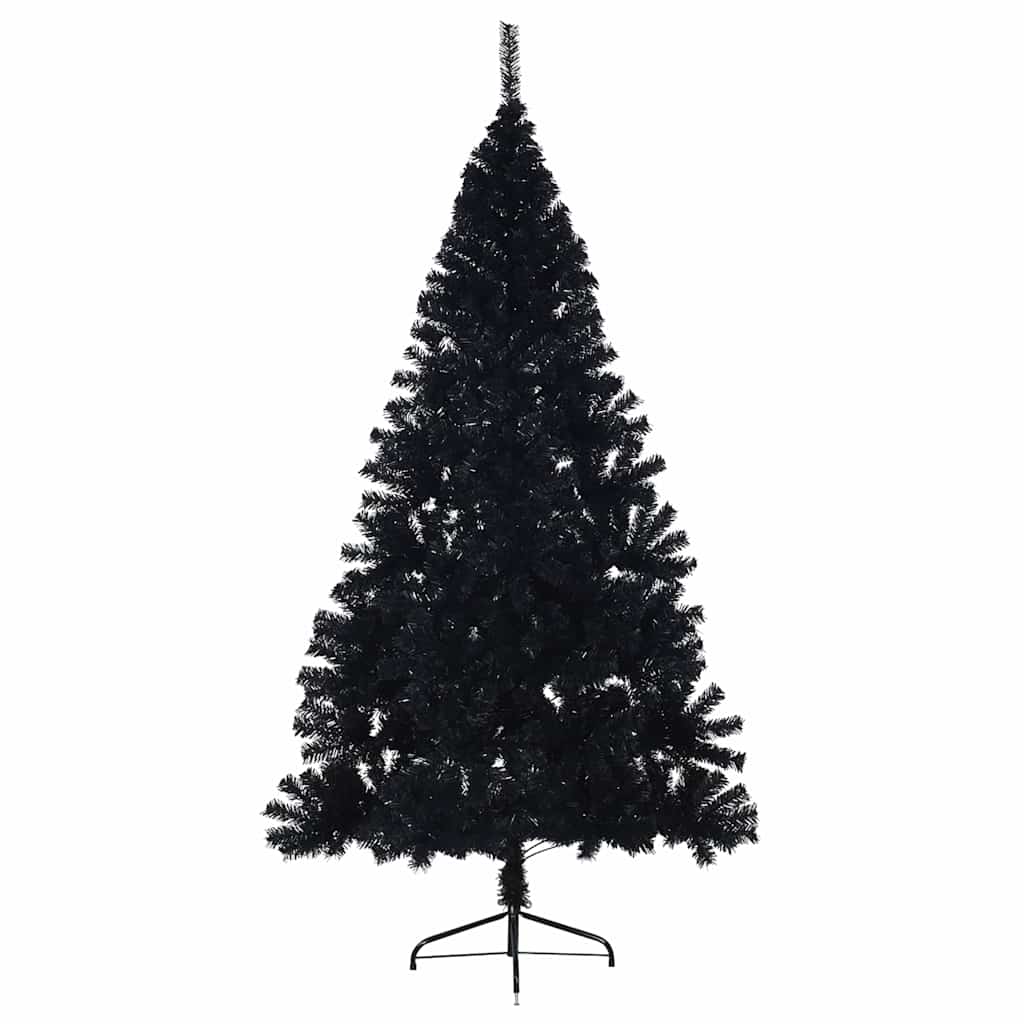 Artificial Half Christmas Tree with Stand Black 180 cm PVC