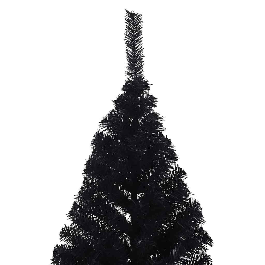 Artificial Half Christmas Tree with Stand Black 180 cm PVC