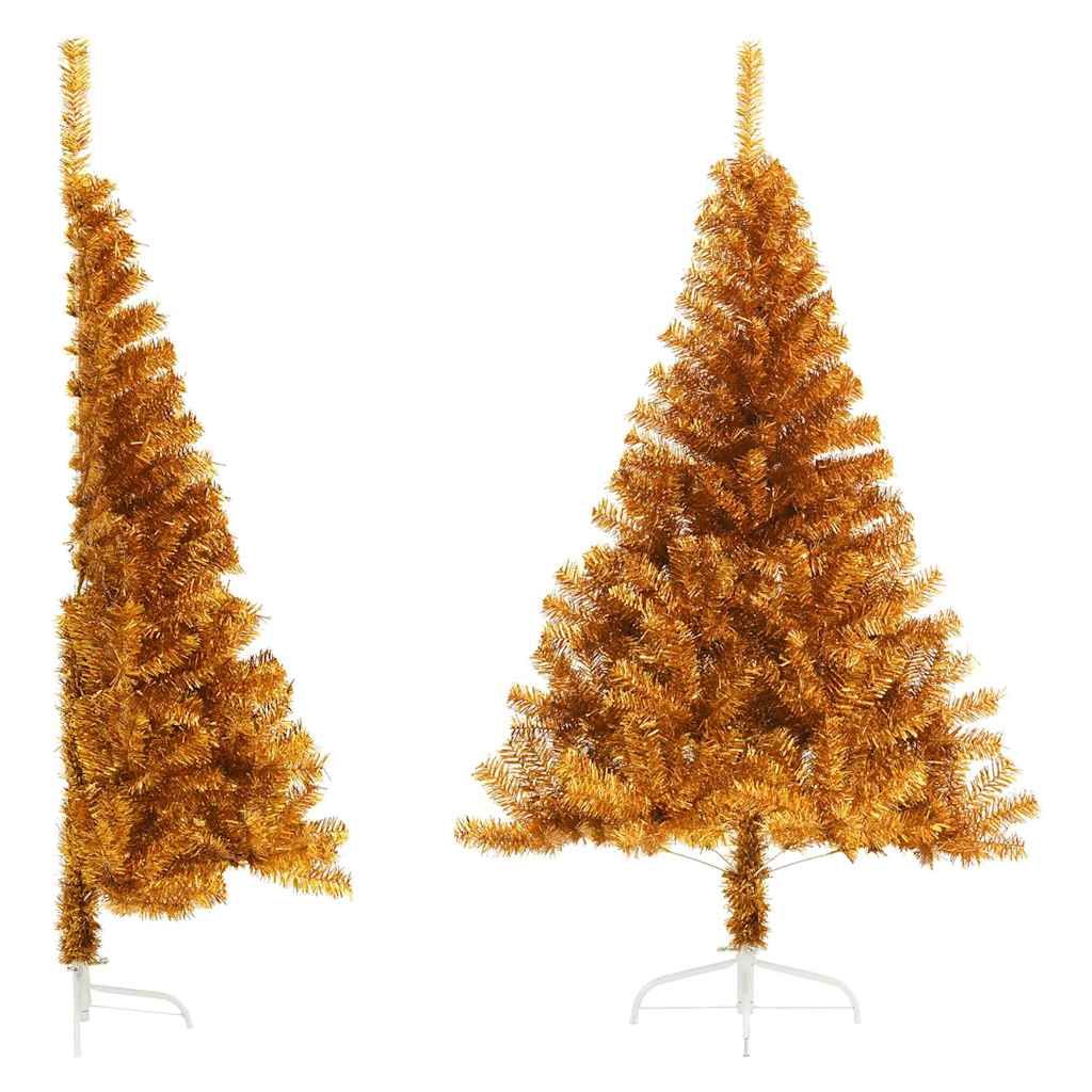 Artificial Half Christmas Tree with Stand Gold 150 cm PET