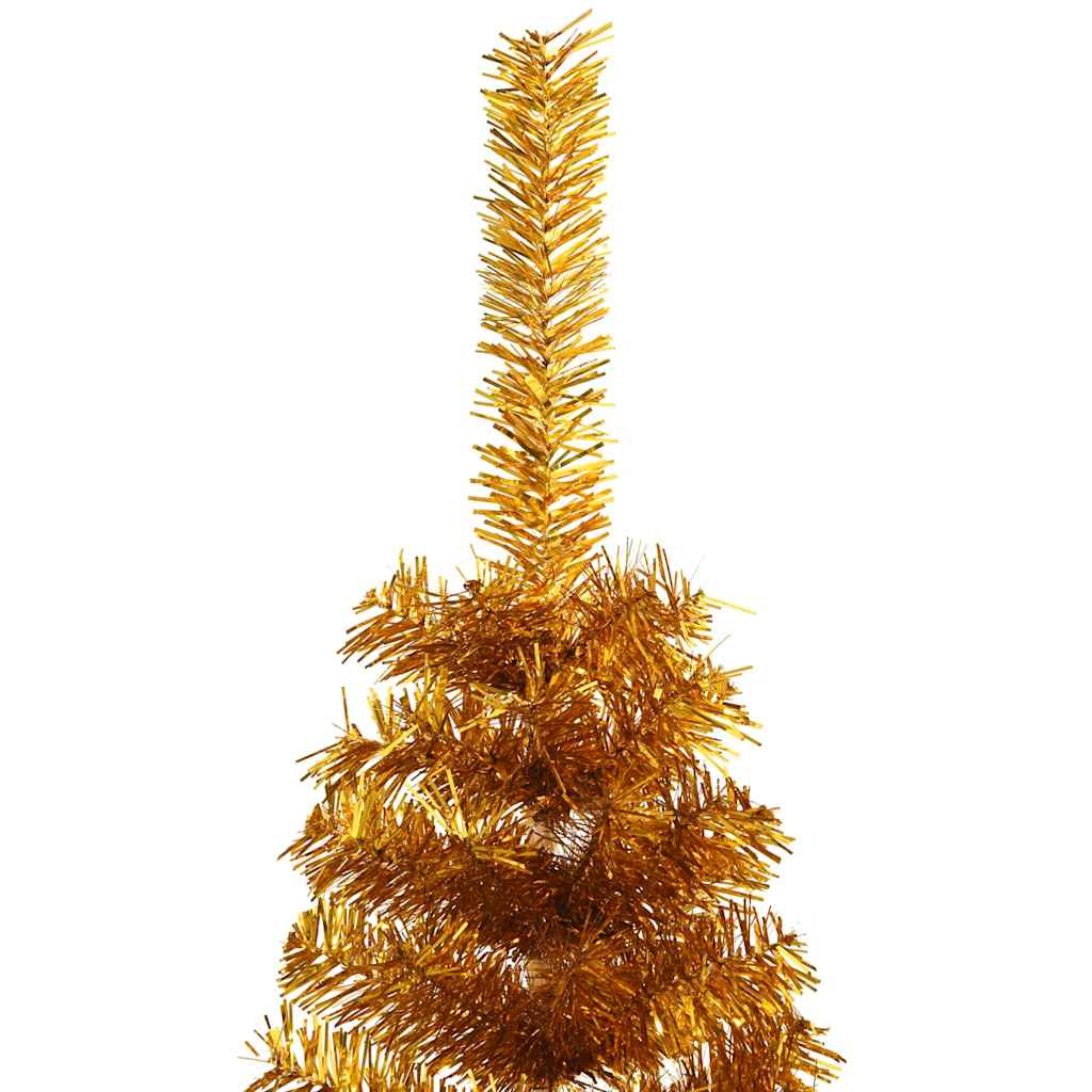 Artificial Half Christmas Tree with Stand Gold 150 cm PET
