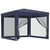 Party Tent with 4 Mesh Sidewalls Blue 3x3 m HDPE