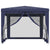 Party Tent with 4 Mesh Sidewalls Blue 3x3 m HDPE