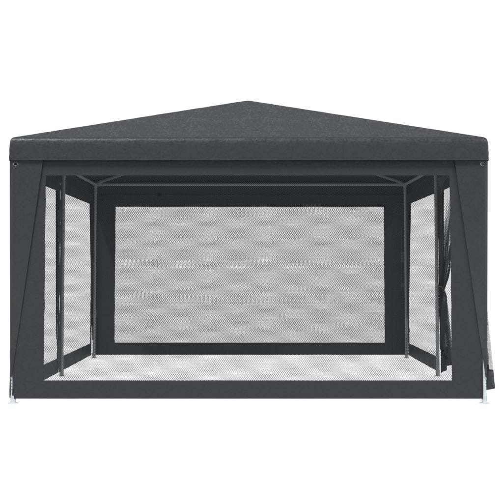 Party Tent with 6 Mesh Sidewalls Anthracite 6x4 m HDPE