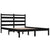 Bed Frame without Mattress Black Solid Wood Pine 135x190 cm