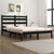 Bed Frame without Mattress Black Solid Wood Pine 135x190 cm