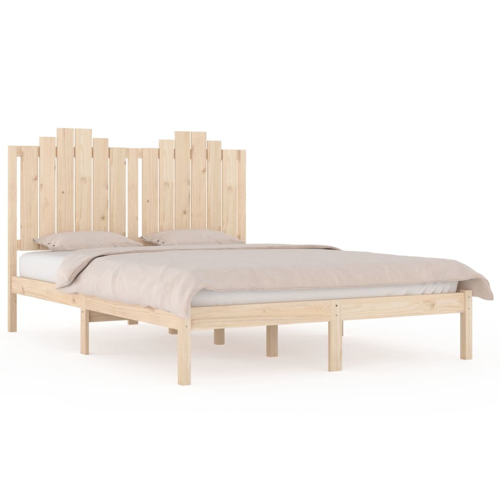 Bed Frame without Mattress Solid Wood 183x203 cm King