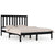Bed Frame without Mattress Black Solid Wood 135x190 cm