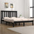 Bed Frame without Mattress Black Solid Wood 135x190 cm