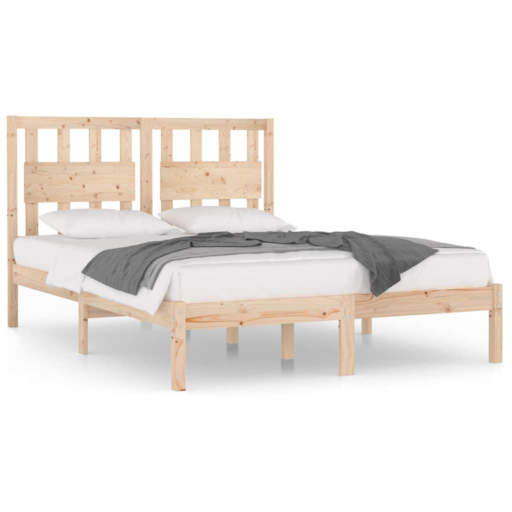 Bed Frame Solid Wood Pine 183x203 cm King Size