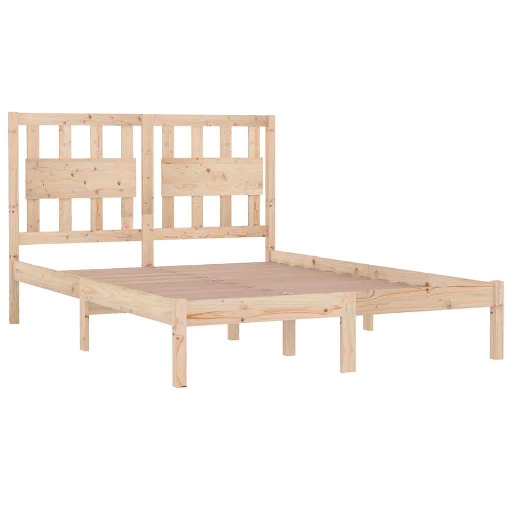 Bed Frame Solid Wood Pine 183x203 cm King Size