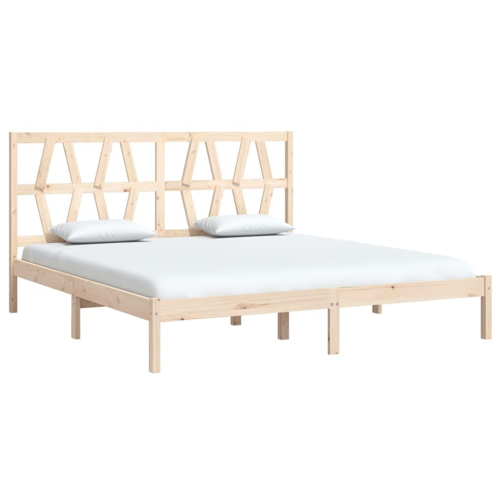 Bed Frame without Mattress Solid Wood 183x203 cm King