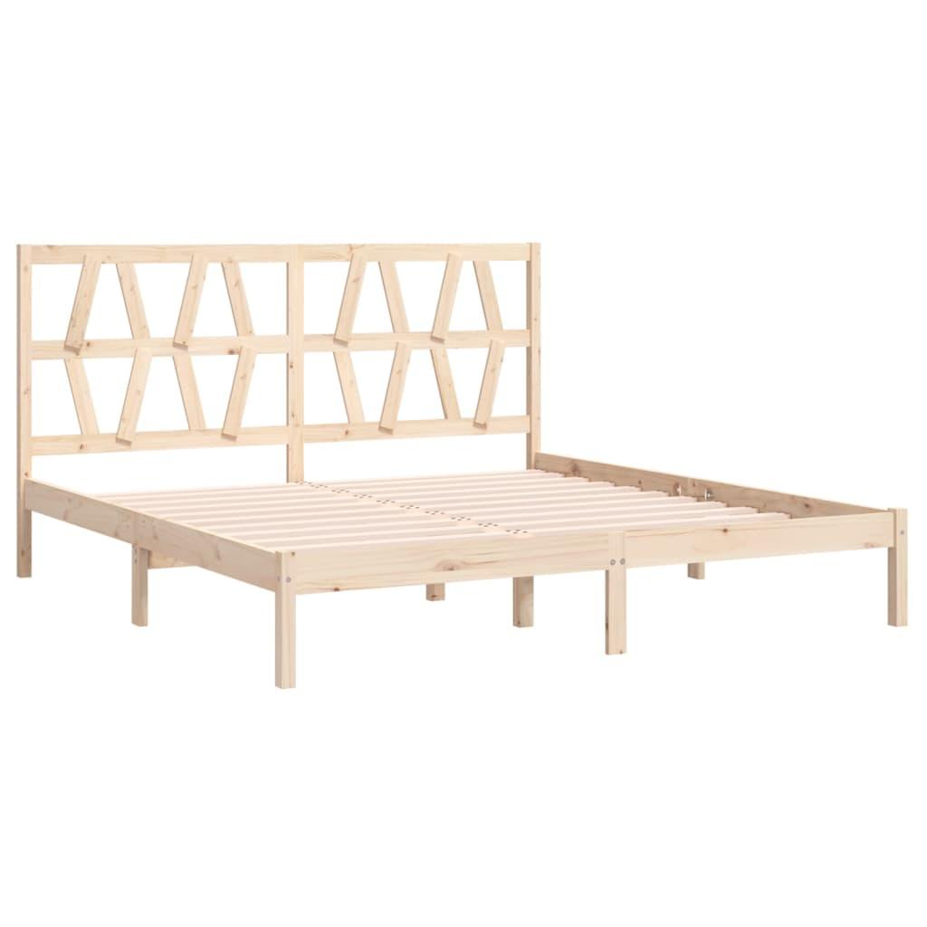 Bed Frame without Mattress Solid Wood 183x203 cm King