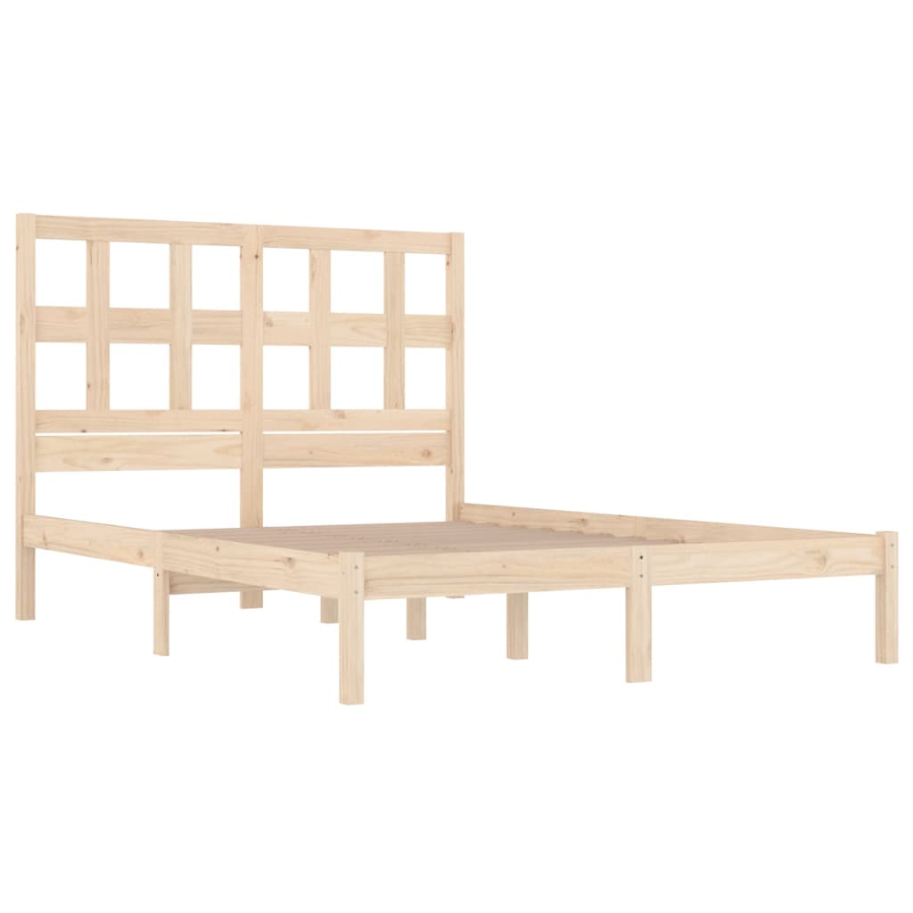 Bed Frame without Mattress 135x190 cm Solid Wood Pine