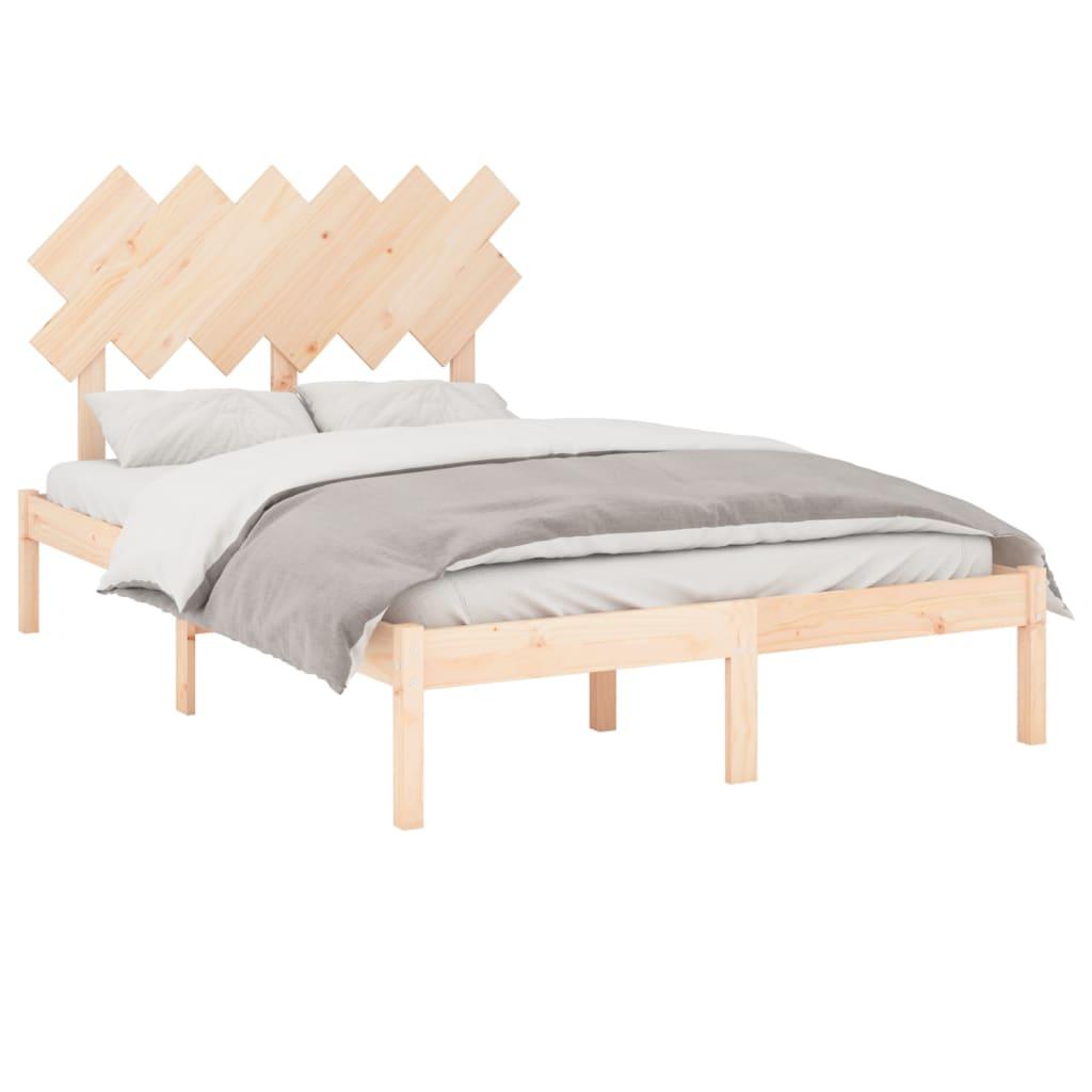 Bed Frame without Mattress 135x190 cm Solid Wood