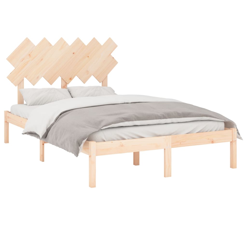 Bed Frame without Mattress 135x190 cm Solid Wood