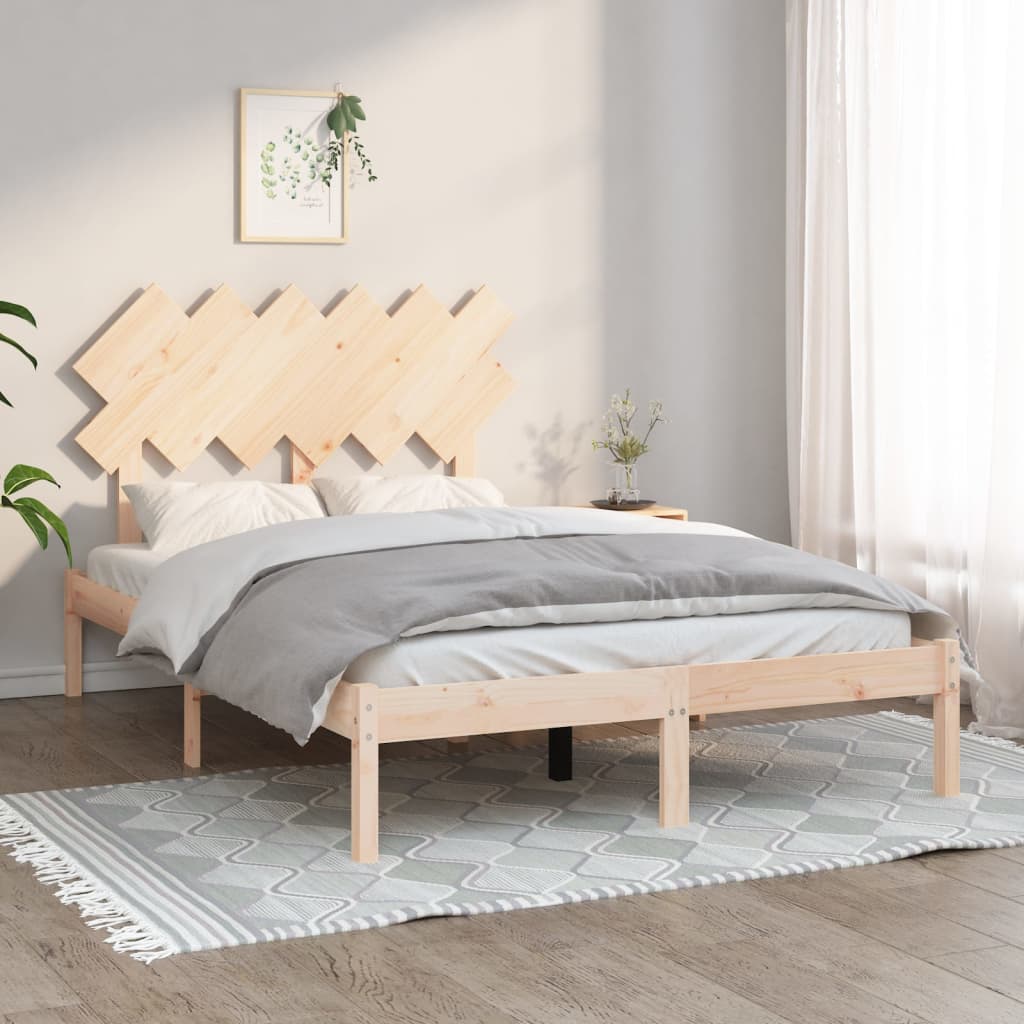 Bed Frame without Mattress 135x190 cm Solid Wood