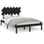 Bed Frame without Mattress Black 135x190 cm Solid Wood