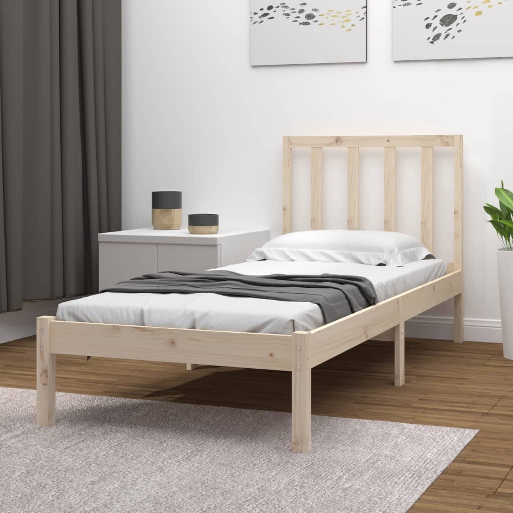 Bed Frame without Mattress Solid Wood Pine 90x190 cm