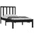 Bed Frame without Mattress Black Solid Wood Pine 90x190 cm